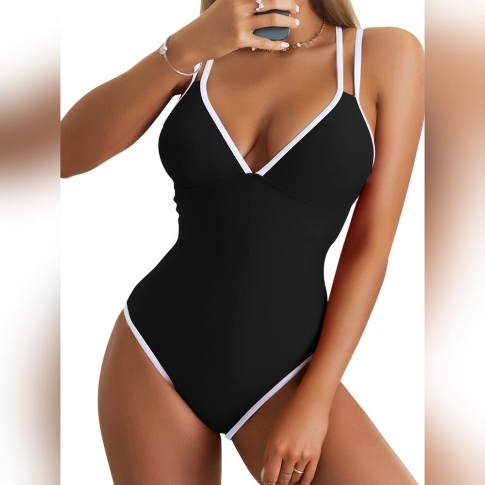 New Black Swimsuit Slimming Tummy Control 862 Tank Bathing Suit Size S